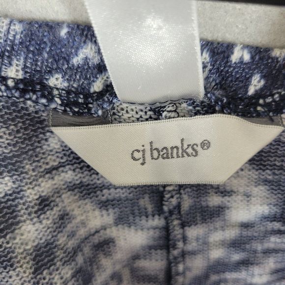 CJ Banks Womens Pullover Blouse Sheer Short Sleeve Blue Plus Size 3X - Picture 6 of 10